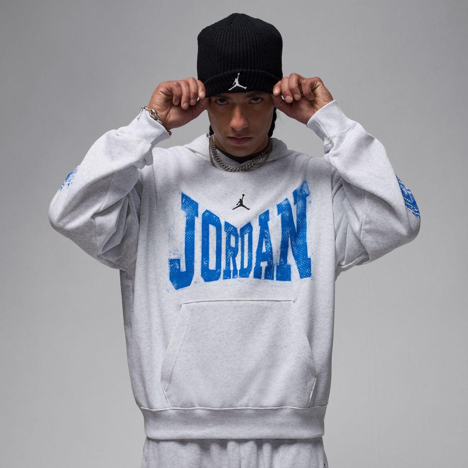 Michael Jordan パーカー ホワイト 激レア】~Off-White~ AIR JORDAN 刺繍ロゴ プルオーバー L