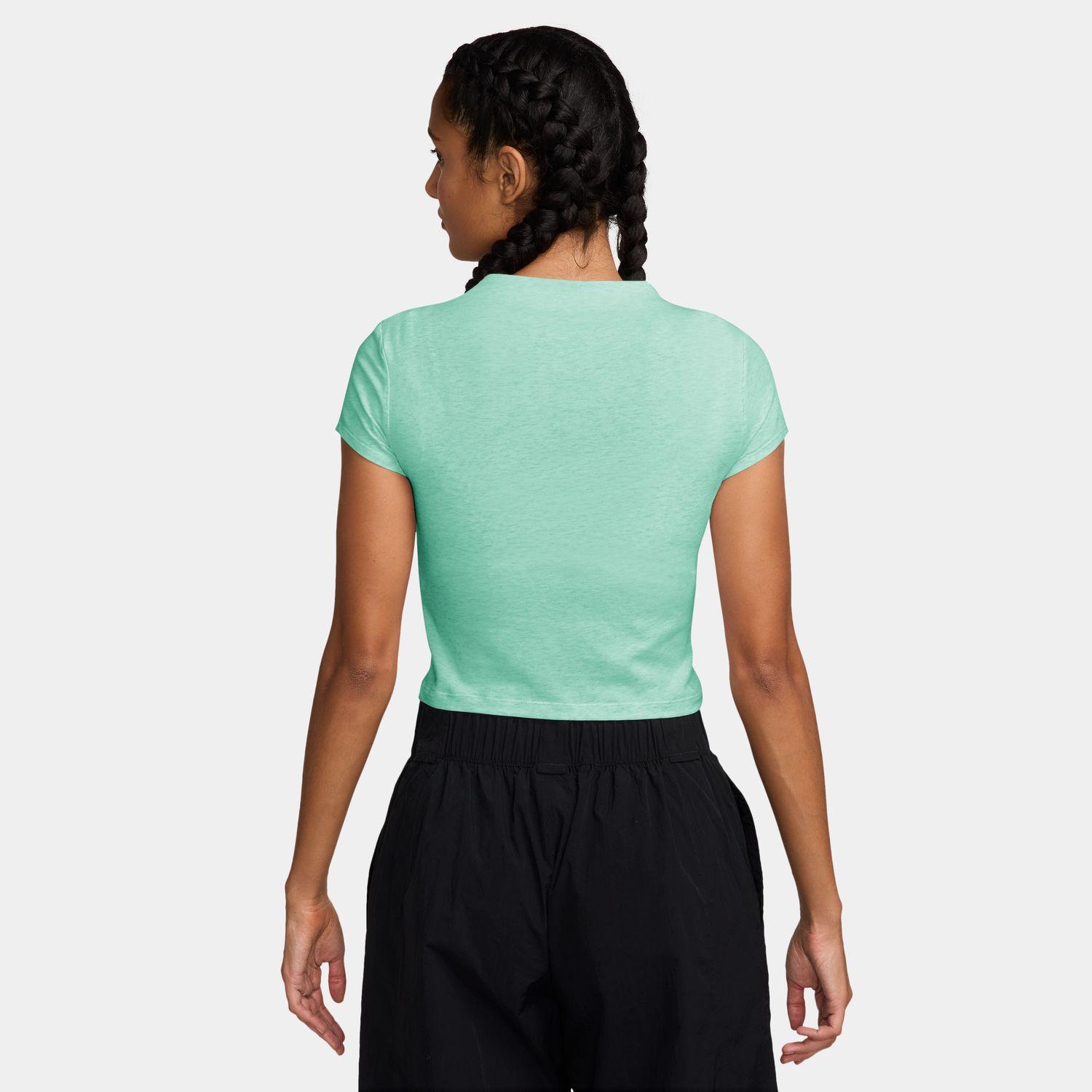  NIKE W TIGHT SHORT-SLEEVE CROPPED MOCK-NECK TOP画像3