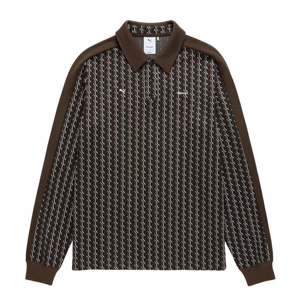 PUMA ジョウンド T7 ロングスリーブ ポロ ブラウン XS