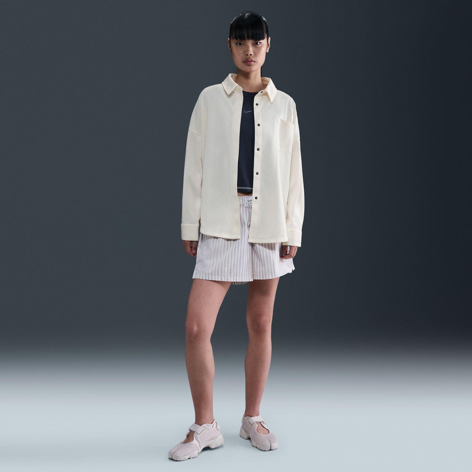  NIKE W OVERSIZED JACQUARD STRIPED BUTTON DOWN SHIRT画像6