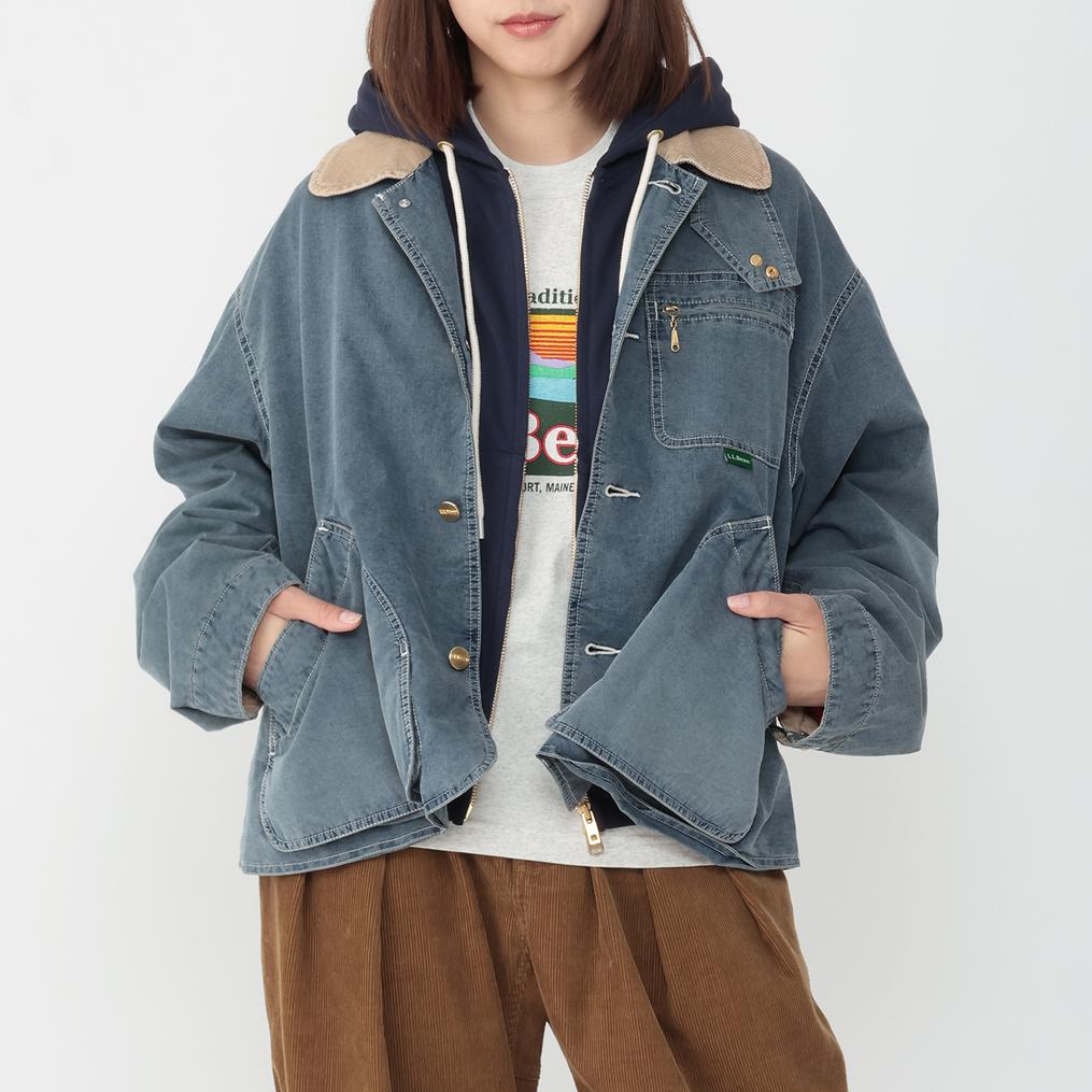 モデル：161cm / 着用サイズ：M L.L.Bean L.L.Bean W's Beans Field Coat Insulated Indigo画像1