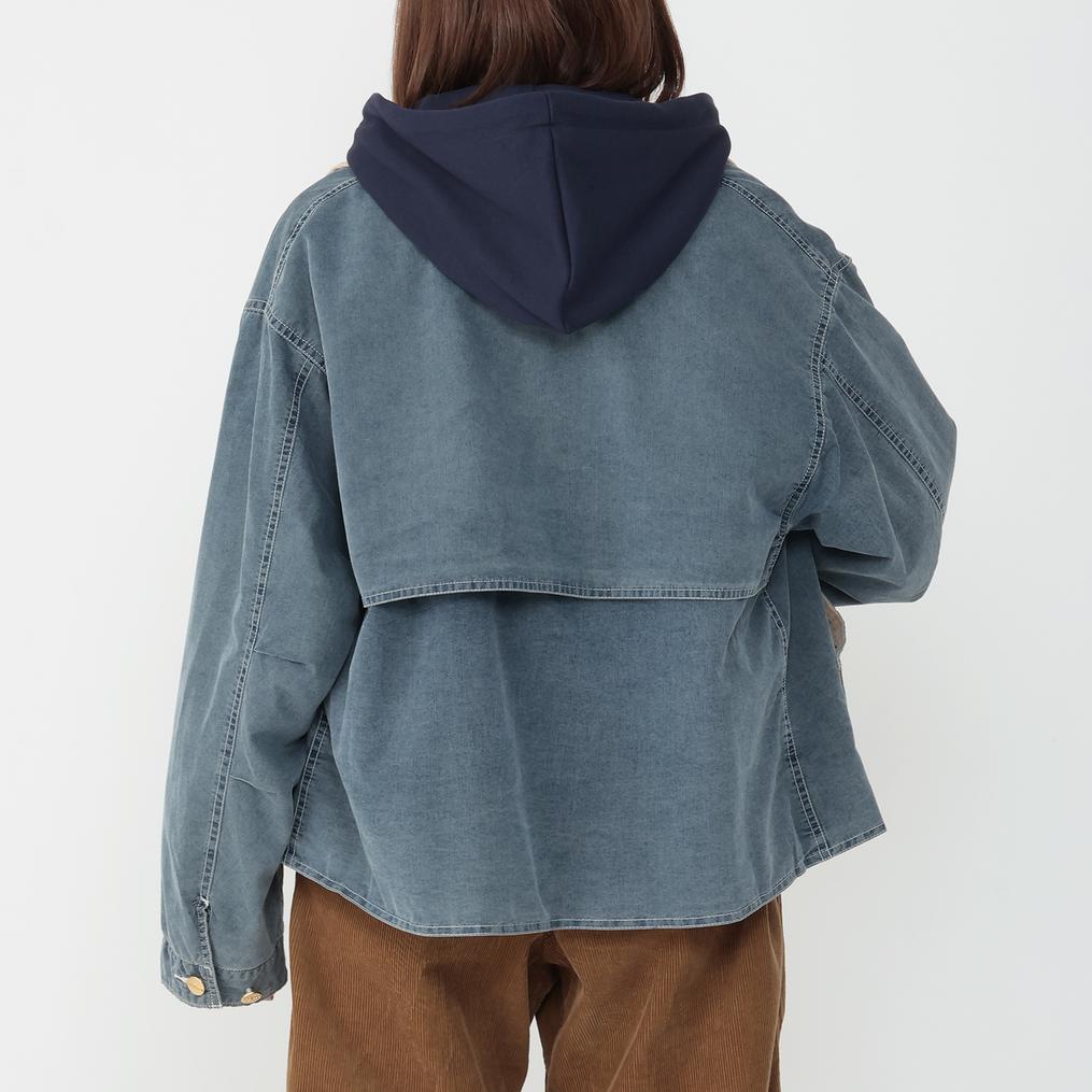 モデル：161cm / 着用サイズ：M L.L.Bean L.L.Bean W's Beans Field Coat Insulated Indigo画像3