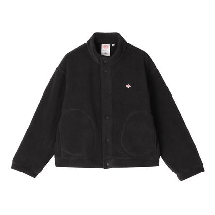 DANTON ダブルフェイスボアスタンドカラーカーディガン