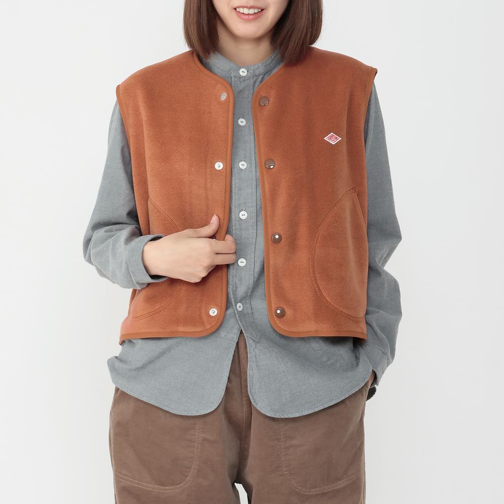  DANTON DANTON W's Fleece Collarless Vest画像1