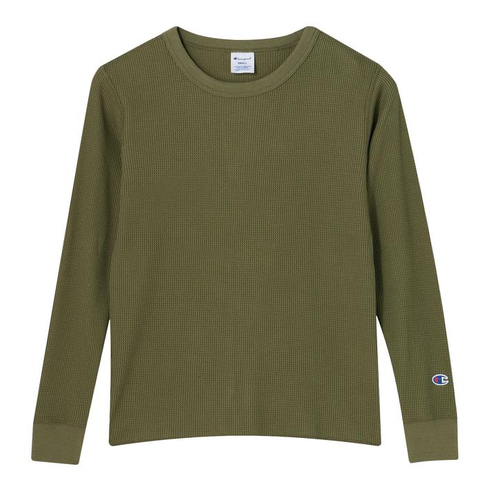 CHAMPION M WAFFLE LONG SLEEVE TEE 655/OLIVE