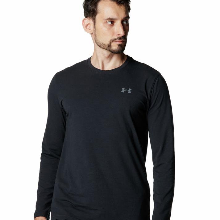 UNDER ARMOUR M PERFORMANCE COTTON LS T 001BLK