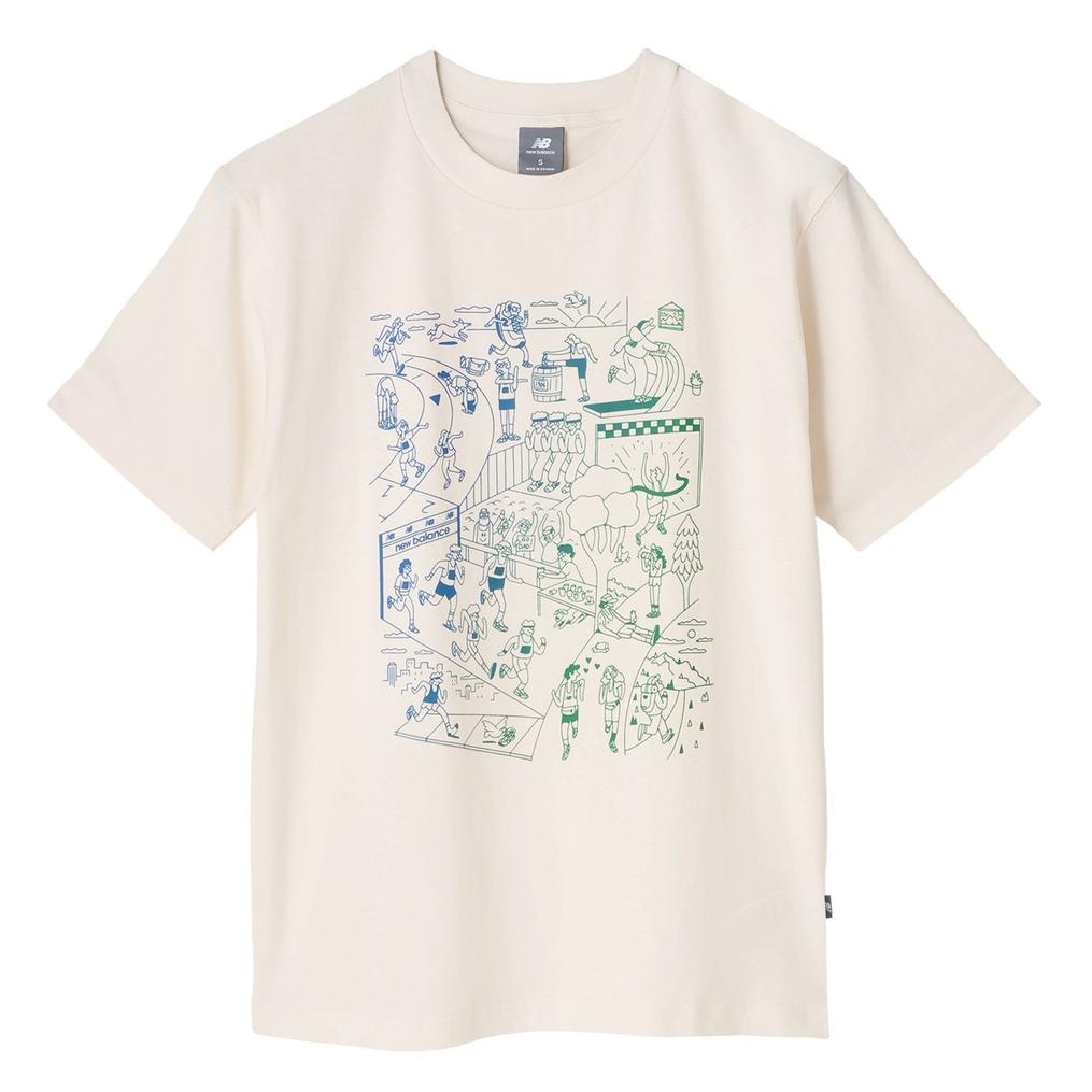  New Balance NEW BALANCE M's Athletics Run Mural T-Shirt画像1