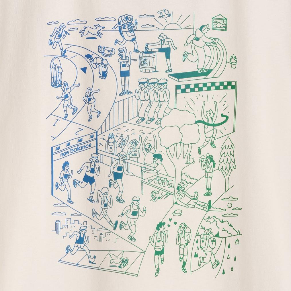  New Balance NEW BALANCE M's Athletics Run Mural T-Shirt画像4