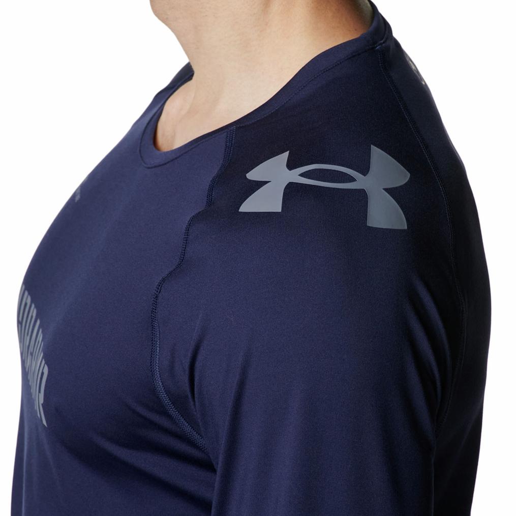  UNDER ARMOUR UNDER ARMOUR UA Heat Gear Fitted Graphic L/S Shirt画像4