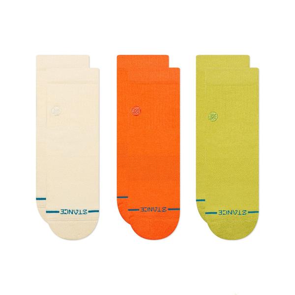STANCE SOCKS アイコン クオーター 3パック ホワイト L