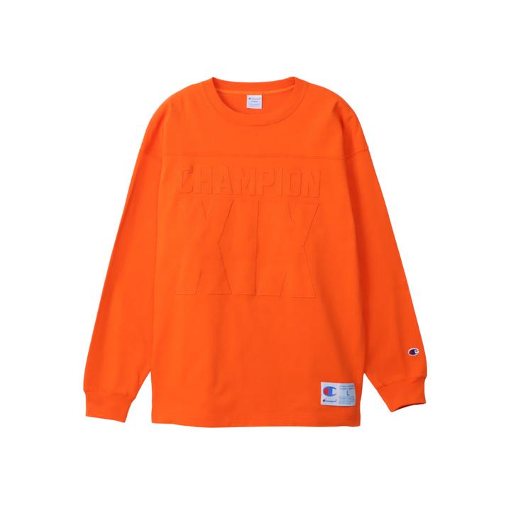 yz yChampionz `sI M FOOTBALL LS T-SHIRT iK\fTVc C3-C412 ORANGE L