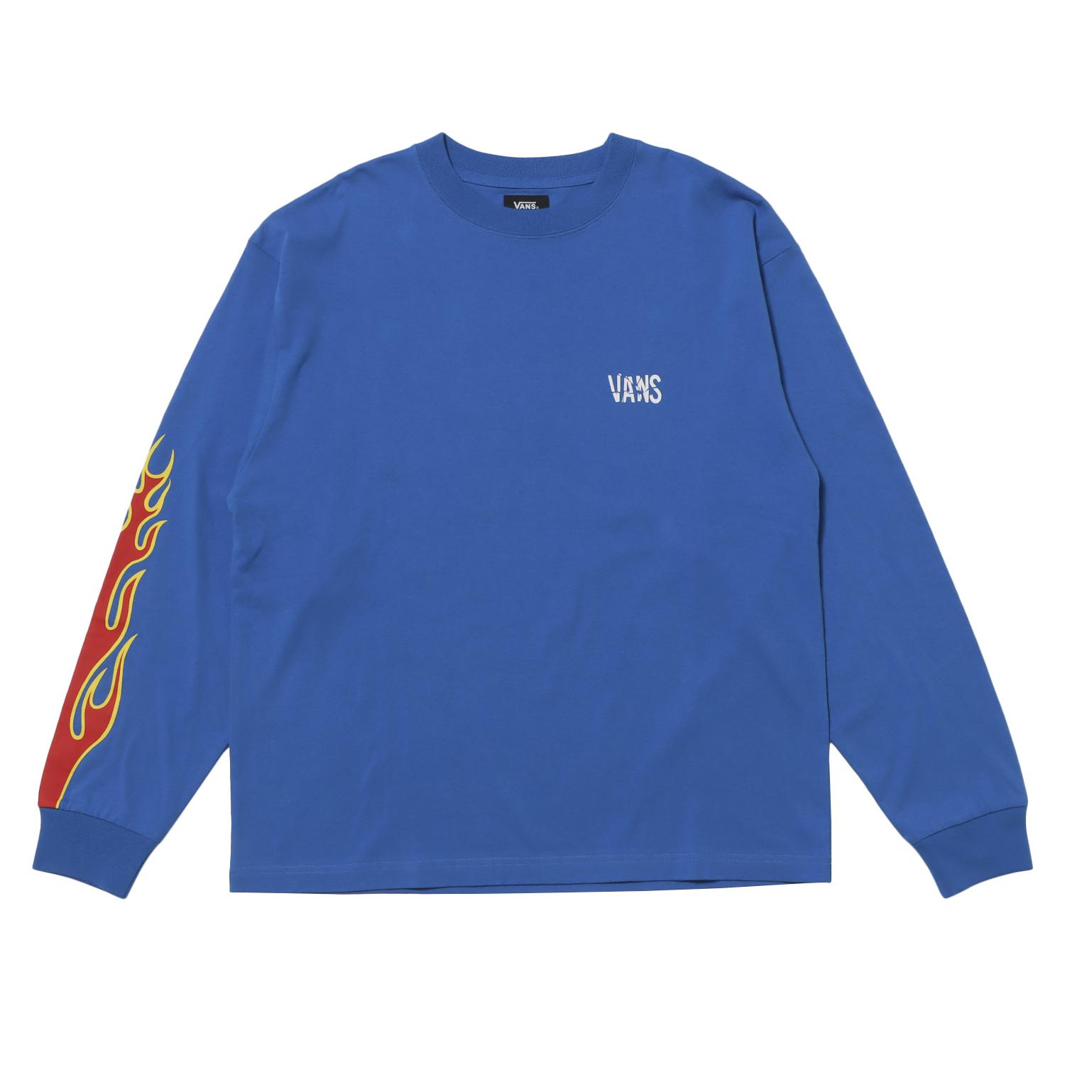 （美品お得2枚セット）VANS ファイアデザインロングスリーブTシャツ VANS】 ヴァンズ M Flames Punk Logo L TEE ロングスリーブ