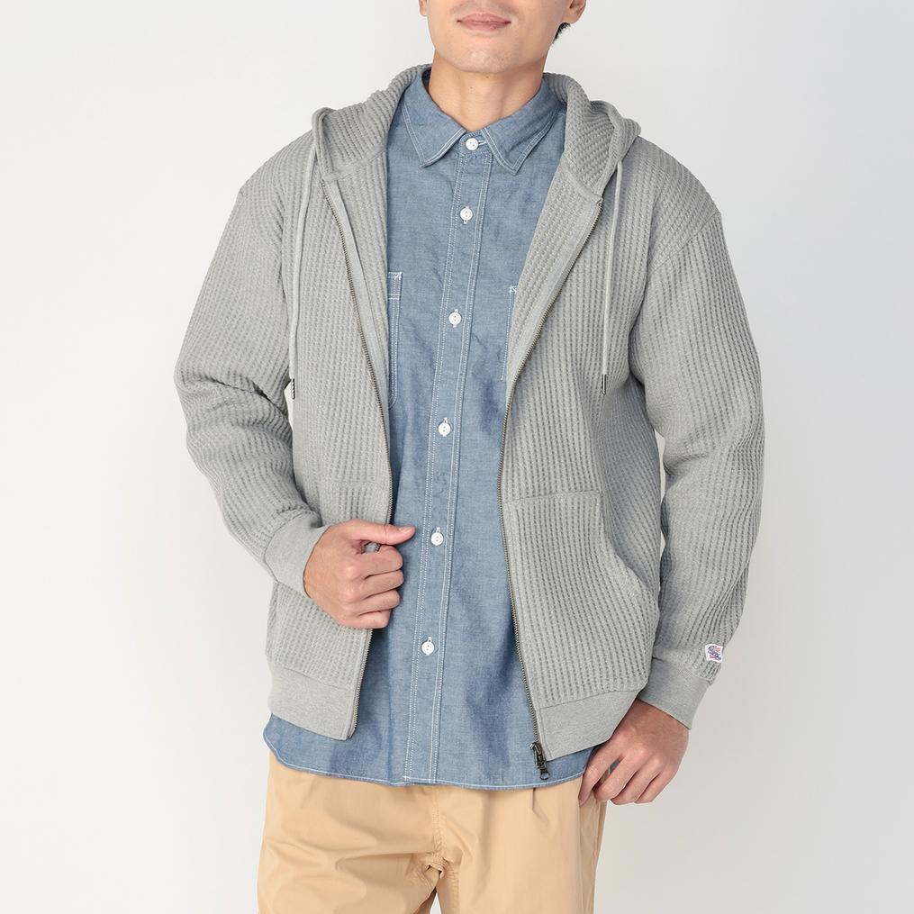 モデル：178cm / 着用サイズ：L JEMORGAN JE MORGAN Big Waffle Fullzip Parka画像1