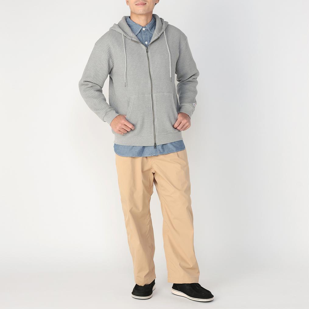 モデル：178cm / 着用サイズ：L JEMORGAN JE MORGAN Big Waffle Fullzip Parka画像2