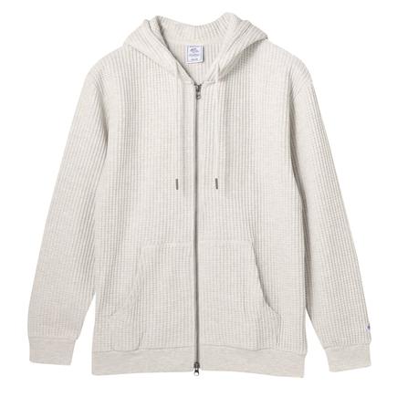 JEMORGAN ビッグワッフルフルジップパーカー