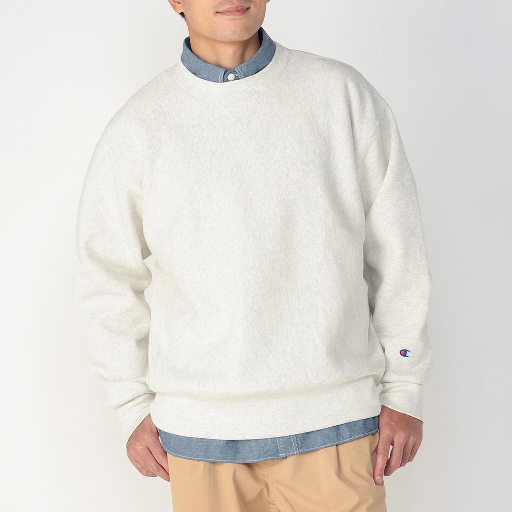 モデル：178cm / 着用サイズ：L CHAMPION CHAMPION Reverse Weave Crewneck Sweat Shirt OSHMAN'S SMU画像1