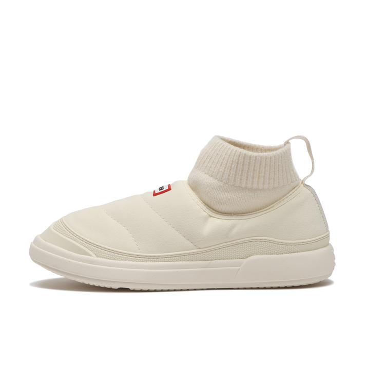 HUNTER IN OUT FAUX SUEDE KNITTED BOOT SHADED WHITE