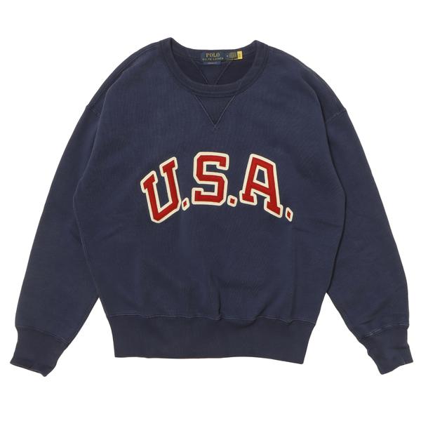 POLO RALPH LAUREN ヴィンテージ フィット USA クルーネック スウェットシャツ ブルー M