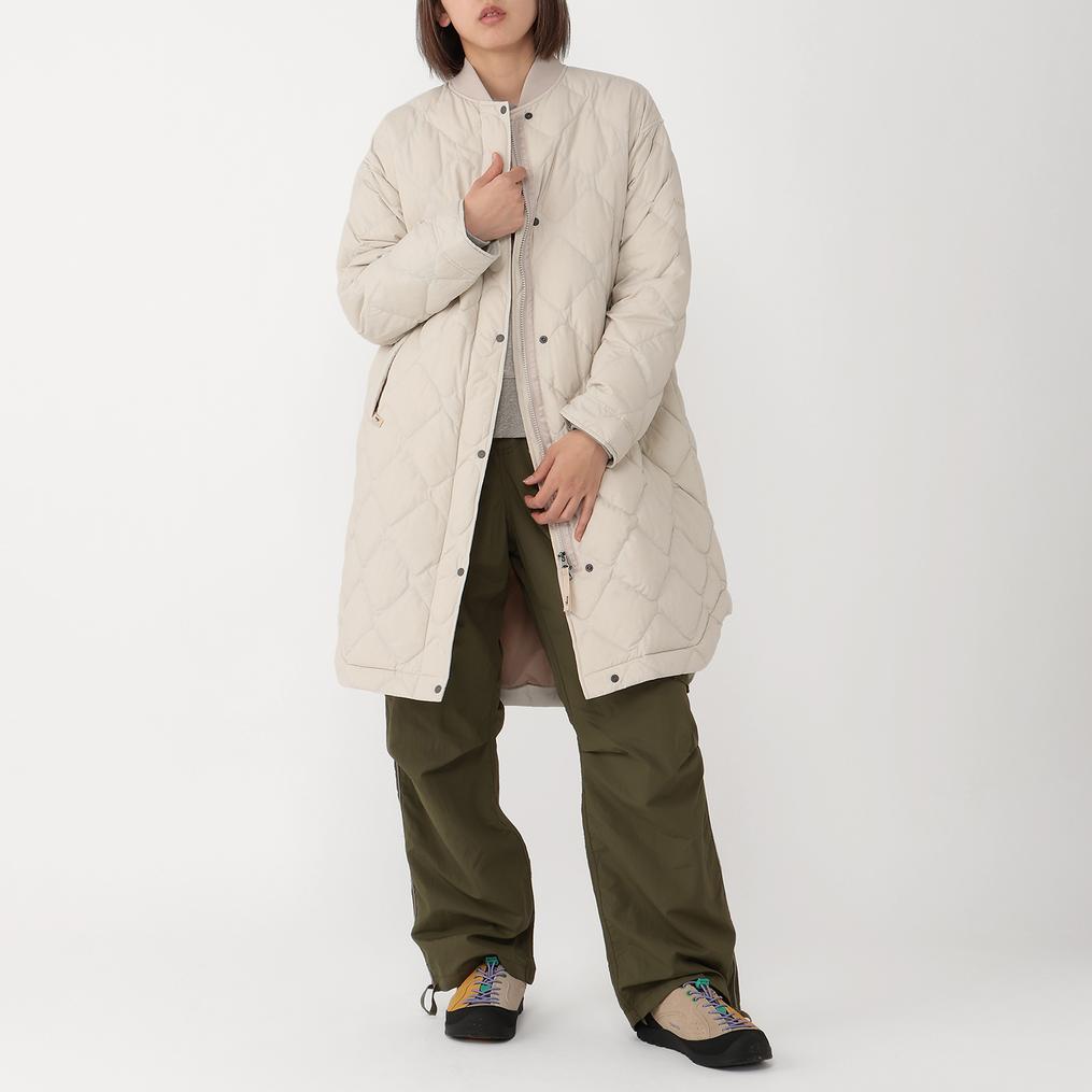 モデル：161cm / 着用サイズ：S NANGA NANGA W's Rib Collar Quilted Down Coat画像2