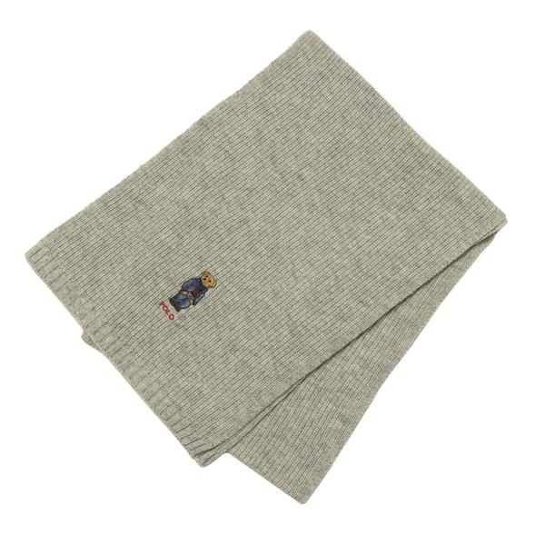 POLO RALPH LAUREN ソリッド デニム ベア マフラー グレー F