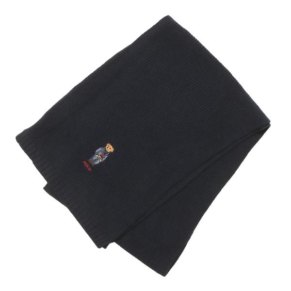 POLO RALPH LAUREN ソリッド デニム ベア マフラー ブルー F