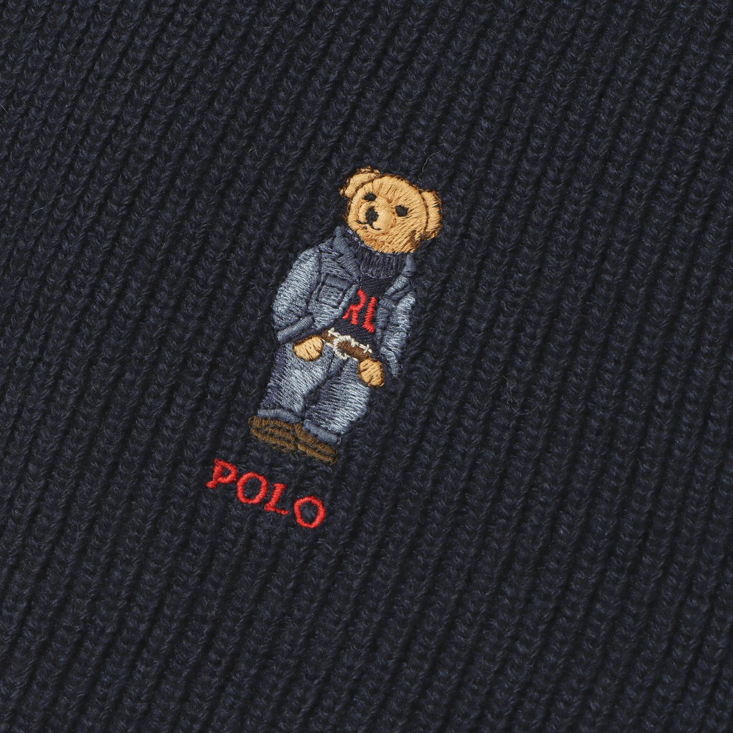  POLO RALPH LAUREN SOLID DENIM BEAR MUFFLER画像2