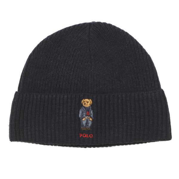 POLO RALPH LAUREN ソリッド デニム ベア ビーニー ブルー F
