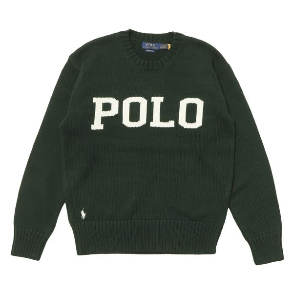 POLO RALPH LAUREN ビッグフィット コットン グラフィック セーター グリーン S