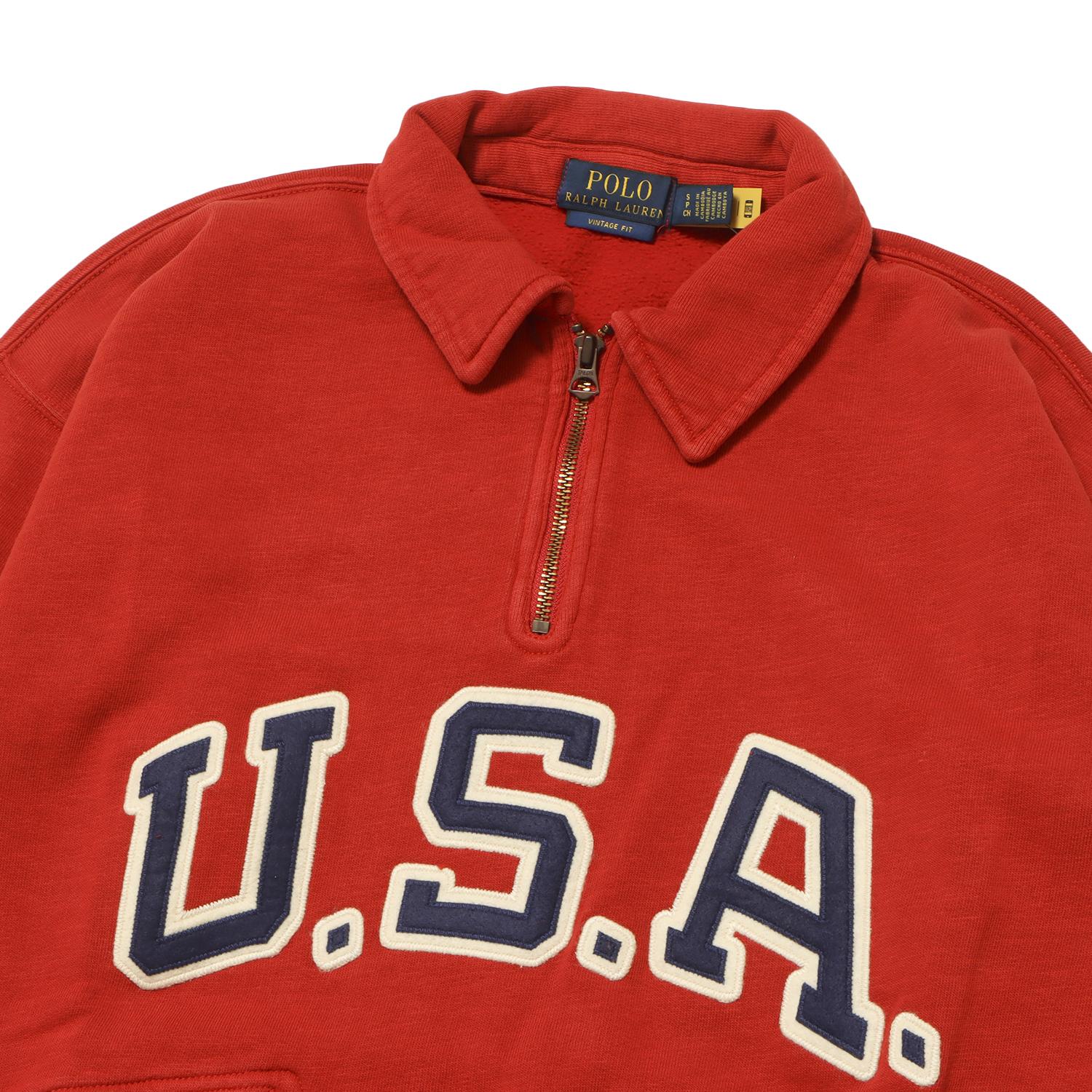  POLO RALPH LAUREN VINTAGE FIT USA HALF ZIP SWEAT画像2