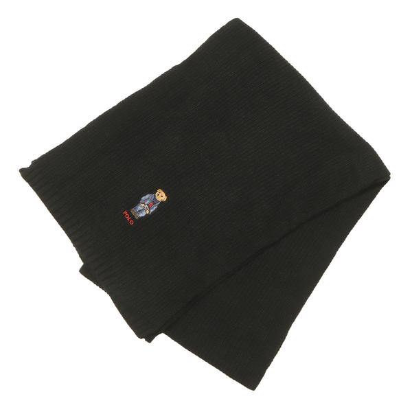 POLO RALPH LAUREN ソリッド デニム ベア マフラー ブラック F