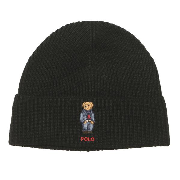 POLO RALPH LAUREN ソリッド デニム ベア ビーニー ブラック F