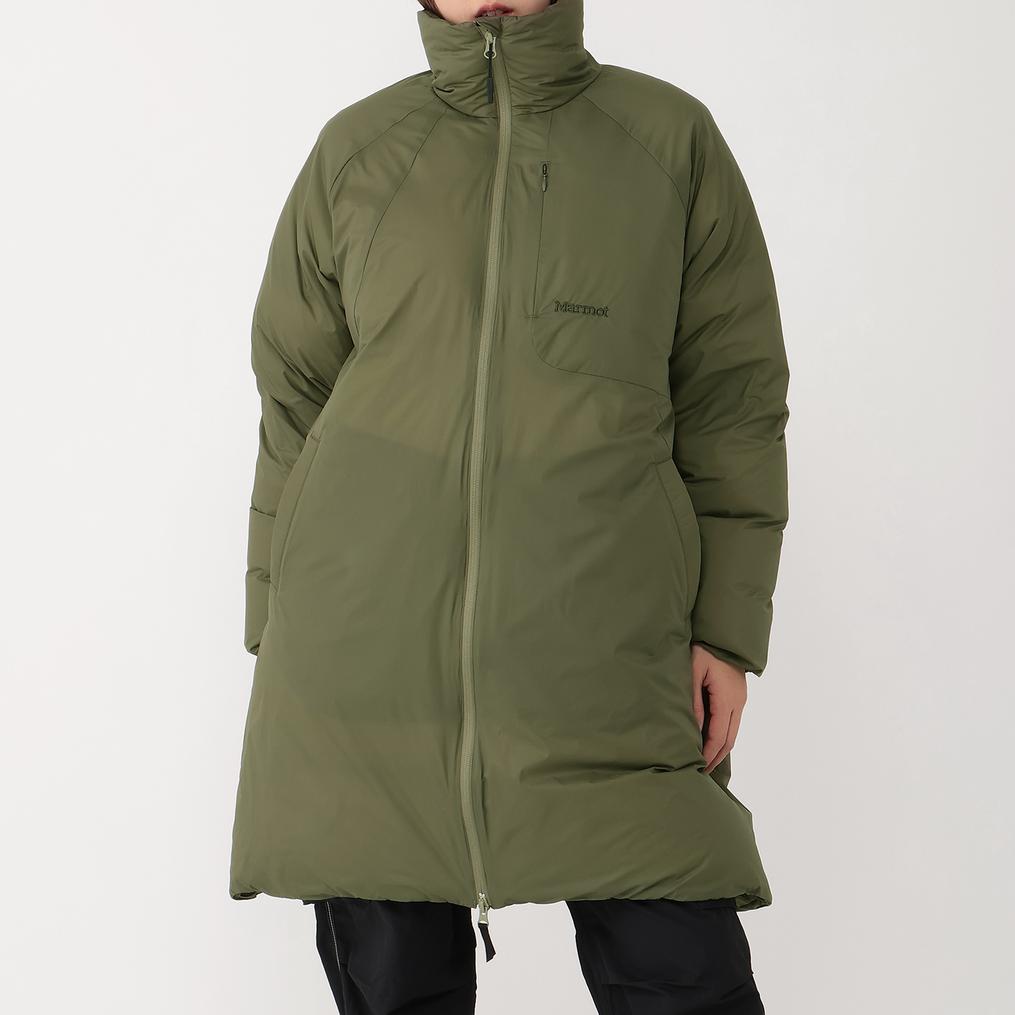 モデル：161cm / 着用サイズ：S MARMOT MARMOT W's 750FP Vertical Long Down Jacket画像1