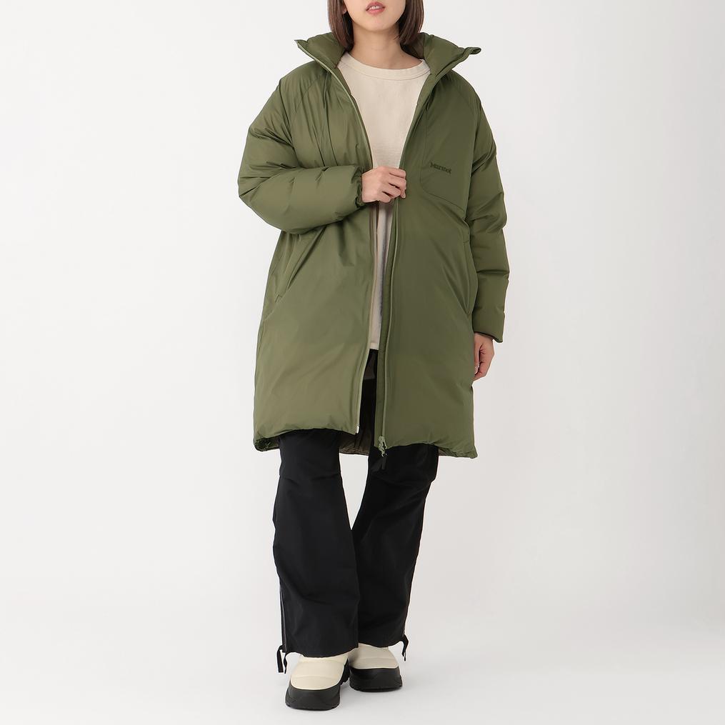モデル：161cm / 着用サイズ：S MARMOT MARMOT W's 750FP Vertical Long Down Jacket画像2