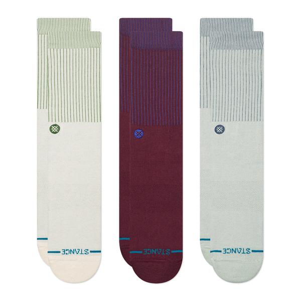 STANCE SOCKS アイコン ポップ クルー 3パック ホワイト L