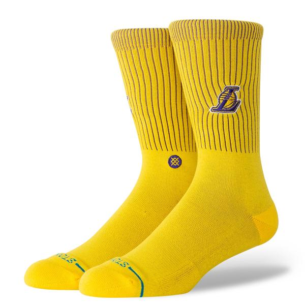STANCE SOCKS レイカーズ バッジ クルー ゴールド L