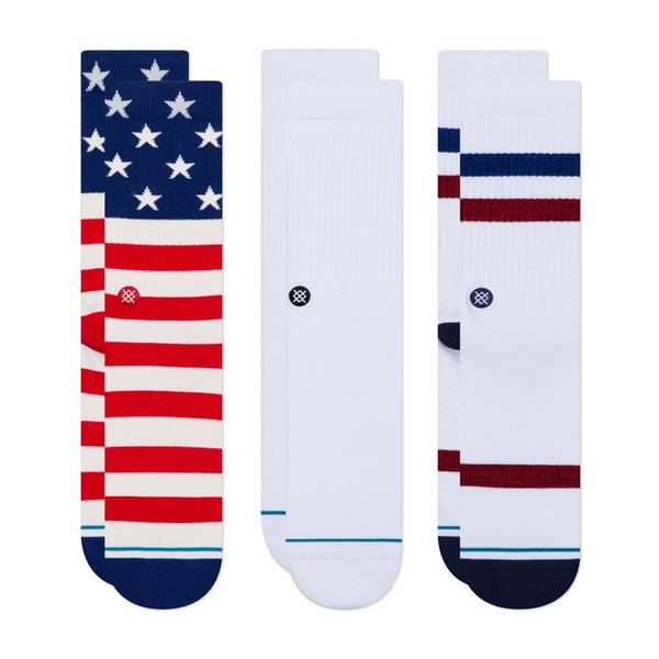 STANCE SOCKS ザ アメリカーナ 3パック マルチカラー L
