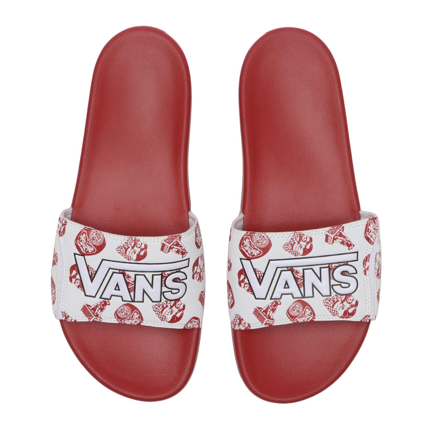 VANS】 ヴァンズ OVER SLIDE オーバースライド V7350 JP.PTN WHITE/RED