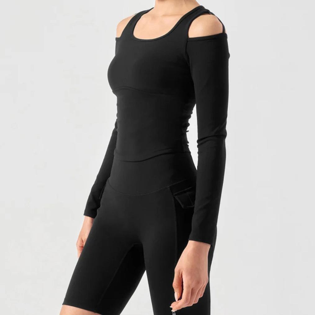  XEXYMIX XEXYMIX Comfort Up Shoulder Cut L/S Bra Top画像2