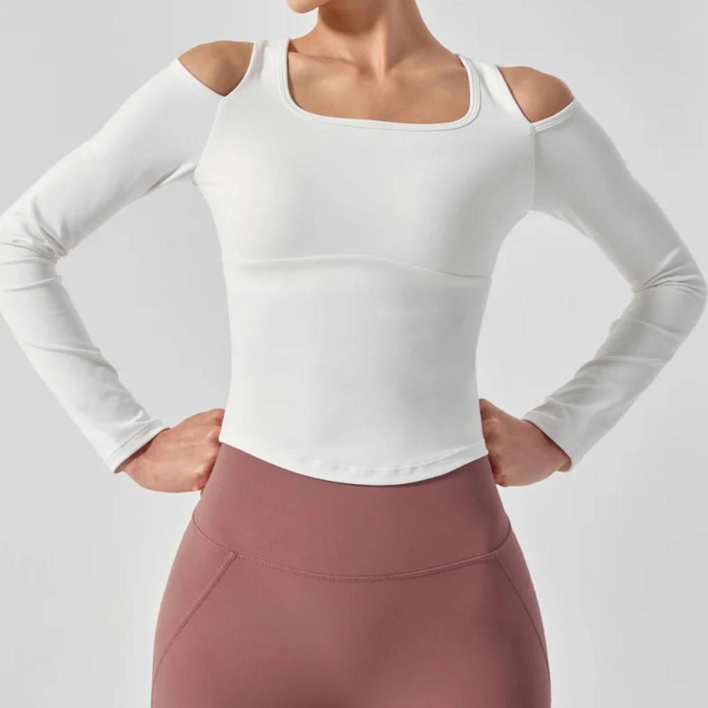  XEXYMIX XEXYMIX Comfort Up Shoulder Cut L/S Bra Top画像1