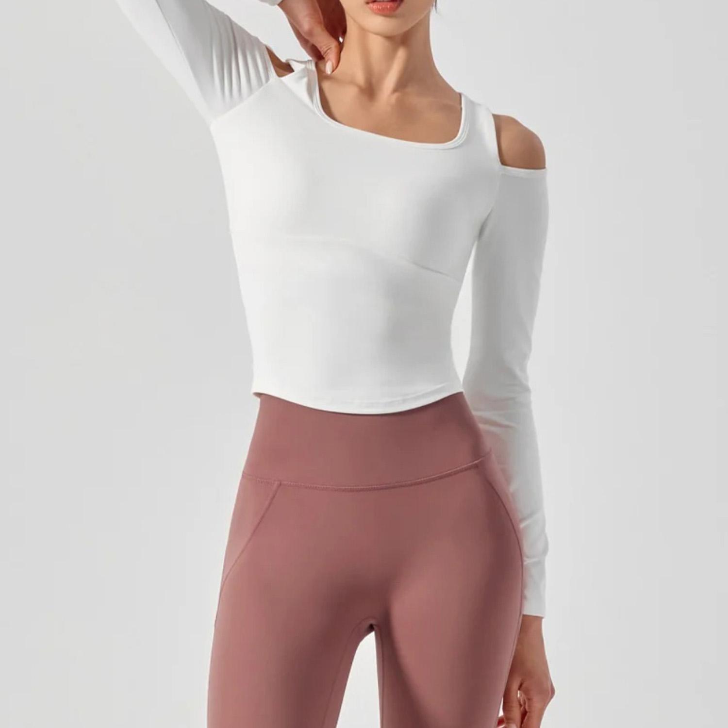 XEXYMIX XEXYMIX Comfort Up Shoulder Cut L/S Bra Top｜OSHMAN'S