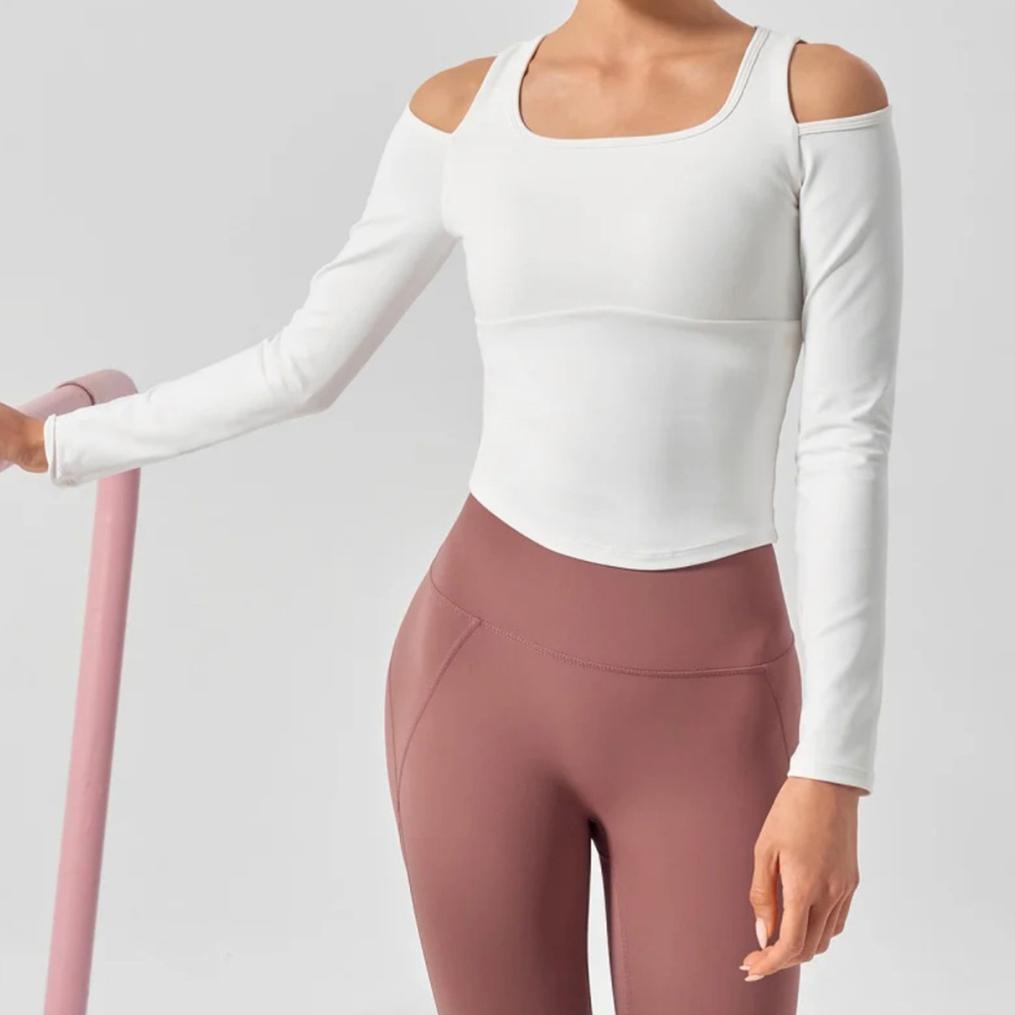  XEXYMIX XEXYMIX Comfort Up Shoulder Cut L/S Bra Top画像4