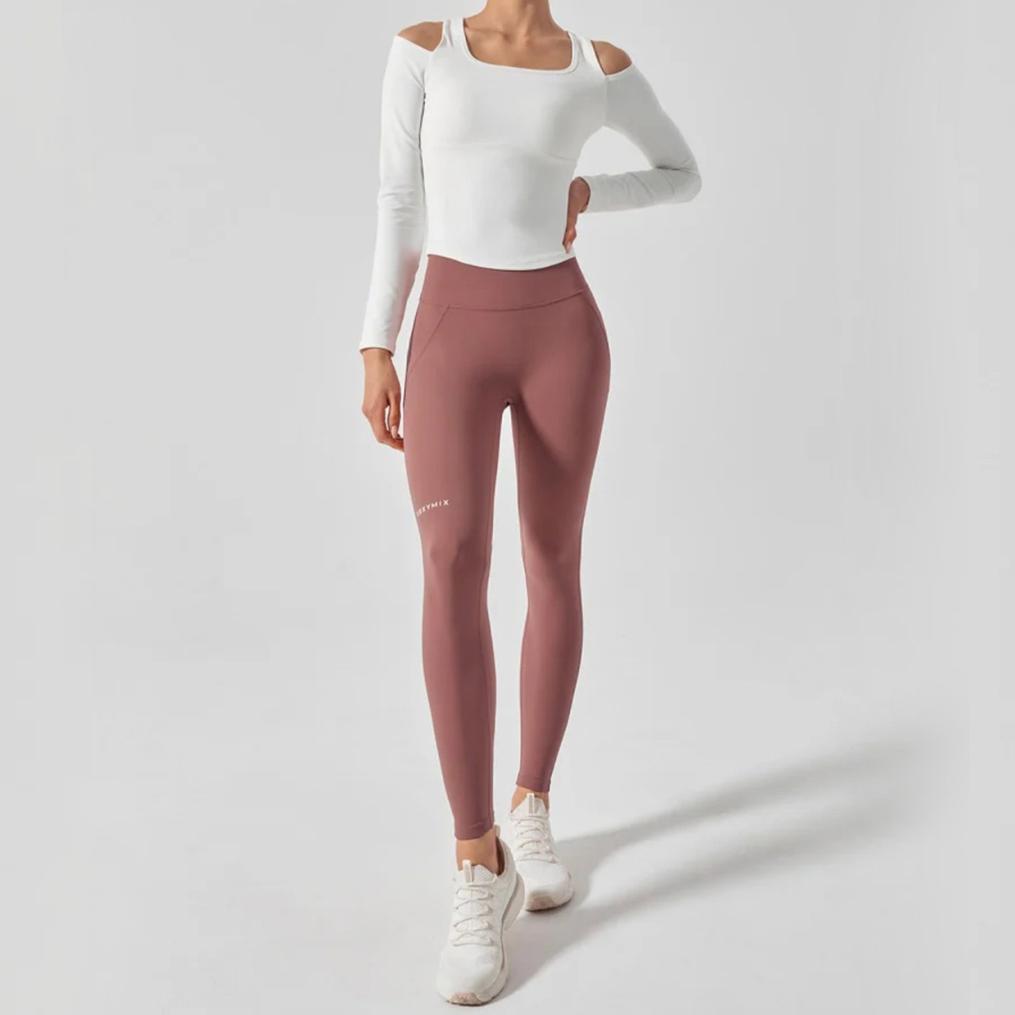  XEXYMIX XEXYMIX Comfort Up Shoulder Cut L/S Bra Top画像6