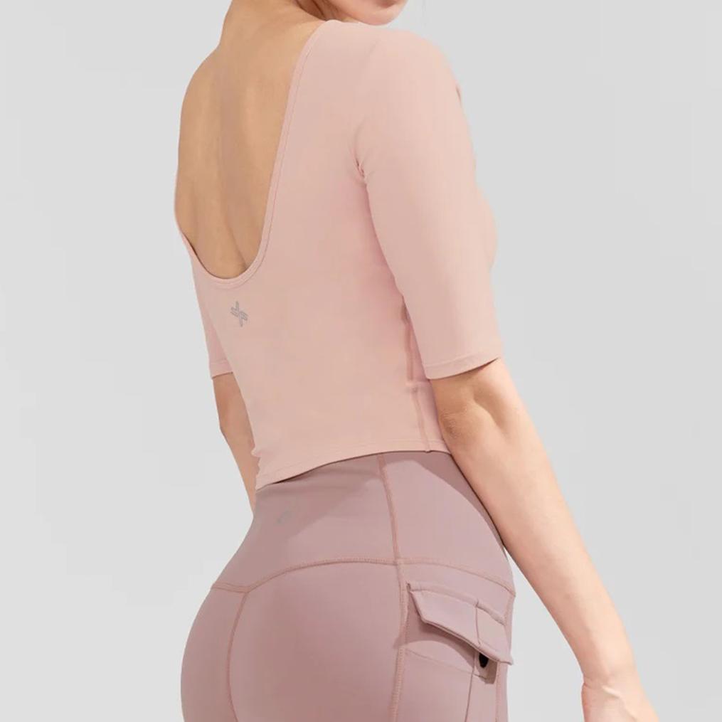  XEXYMIX XEXYMIX Open Back Half Sleeve Bra Top画像3