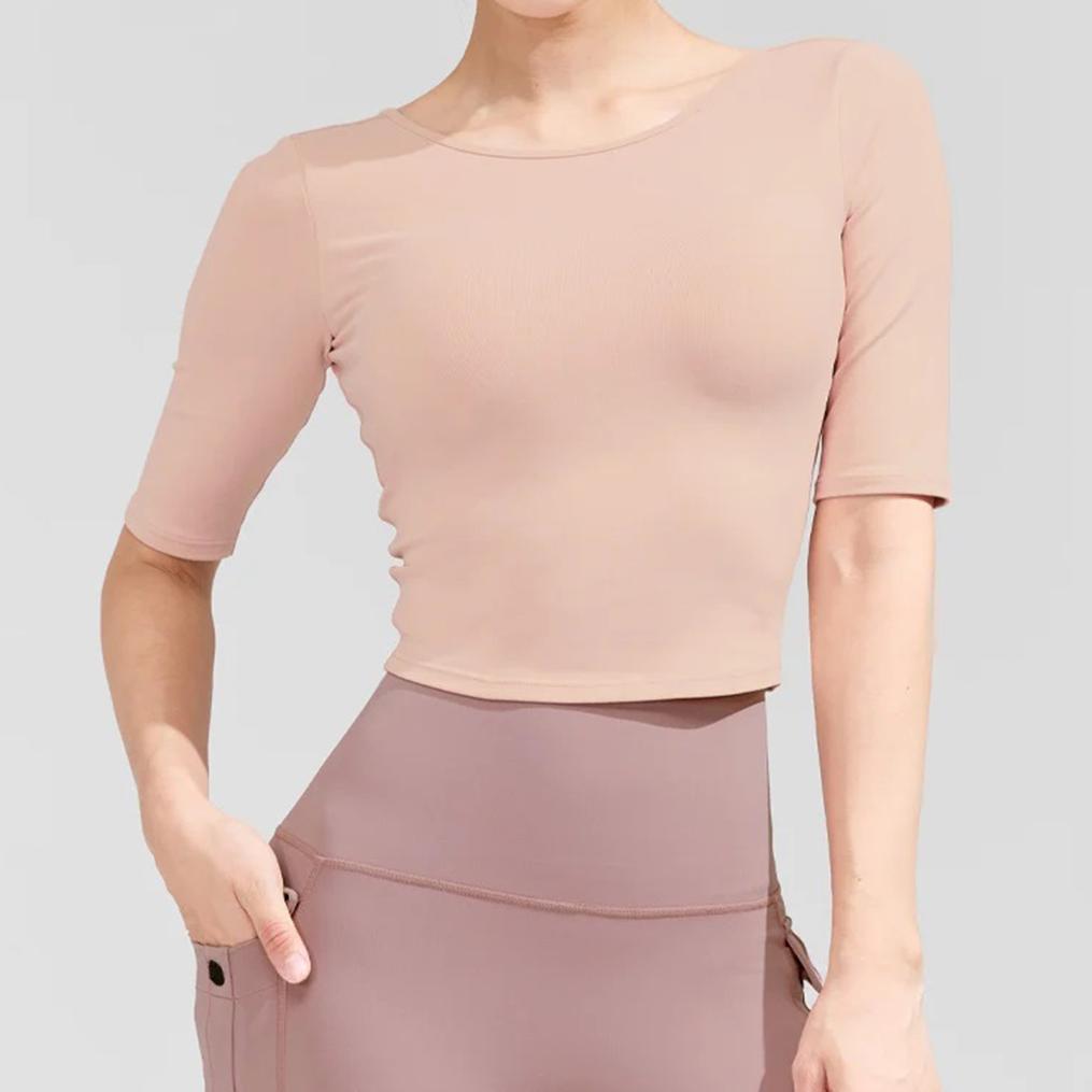  XEXYMIX XEXYMIX Open Back Half Sleeve Bra Top画像4