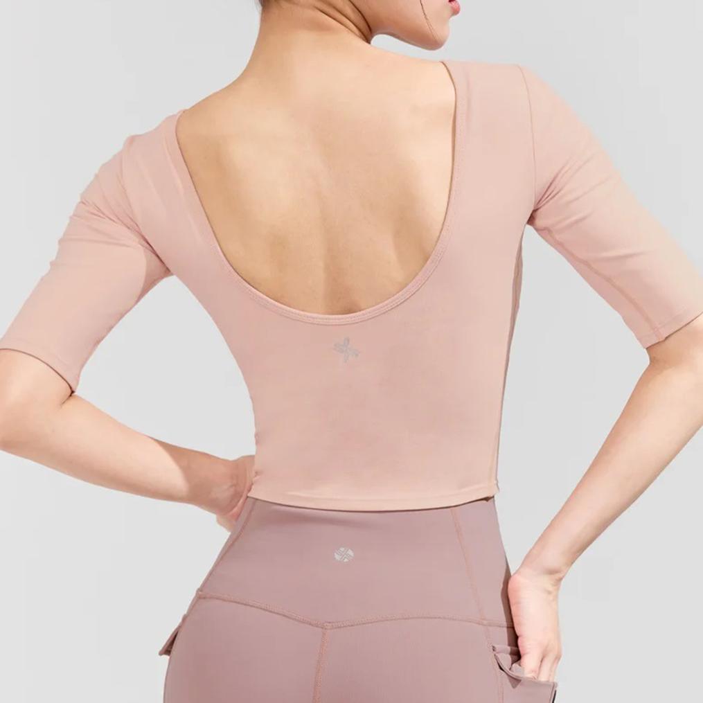  XEXYMIX XEXYMIX Open Back Half Sleeve Bra Top画像6