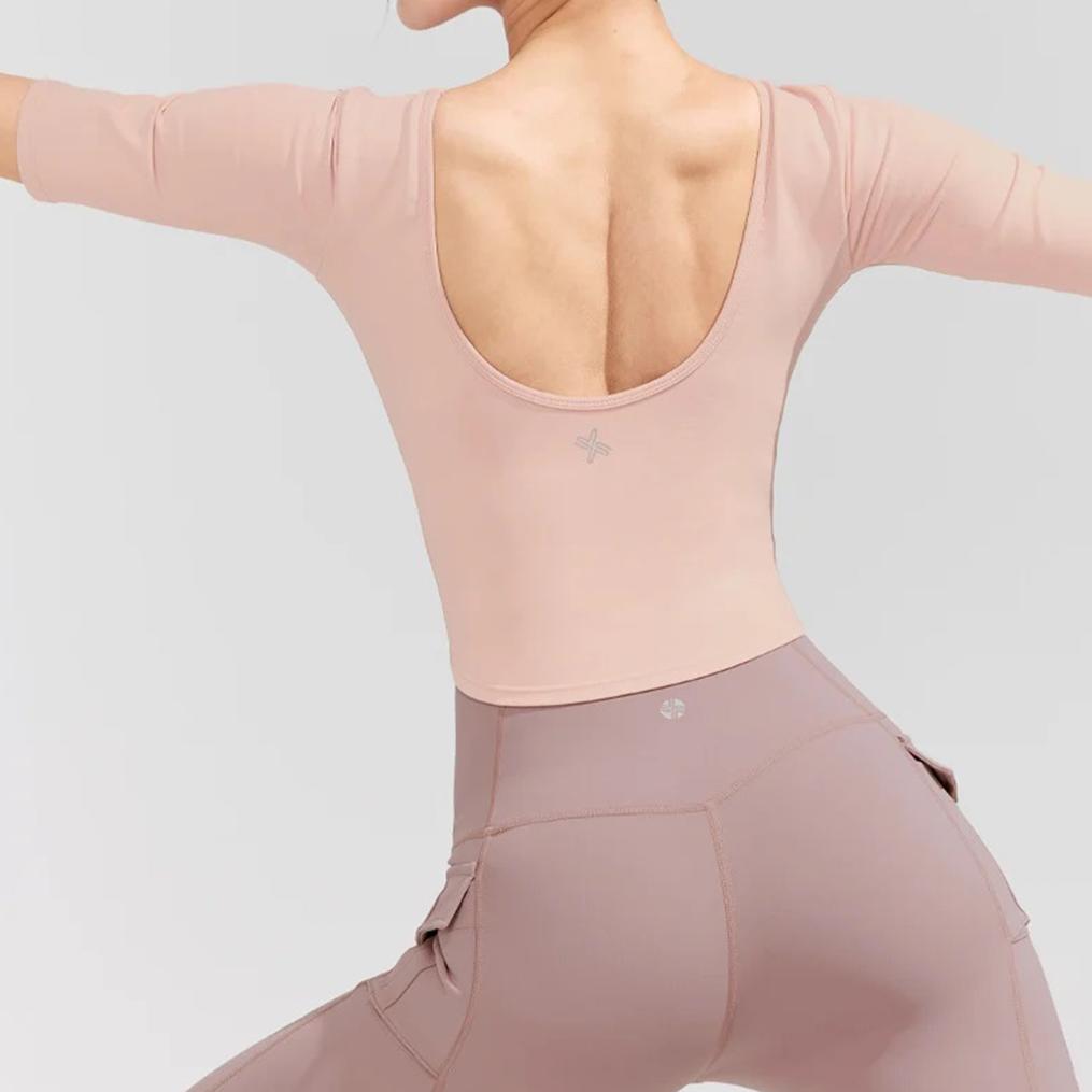  XEXYMIX XEXYMIX Open Back Half Sleeve Bra Top画像5