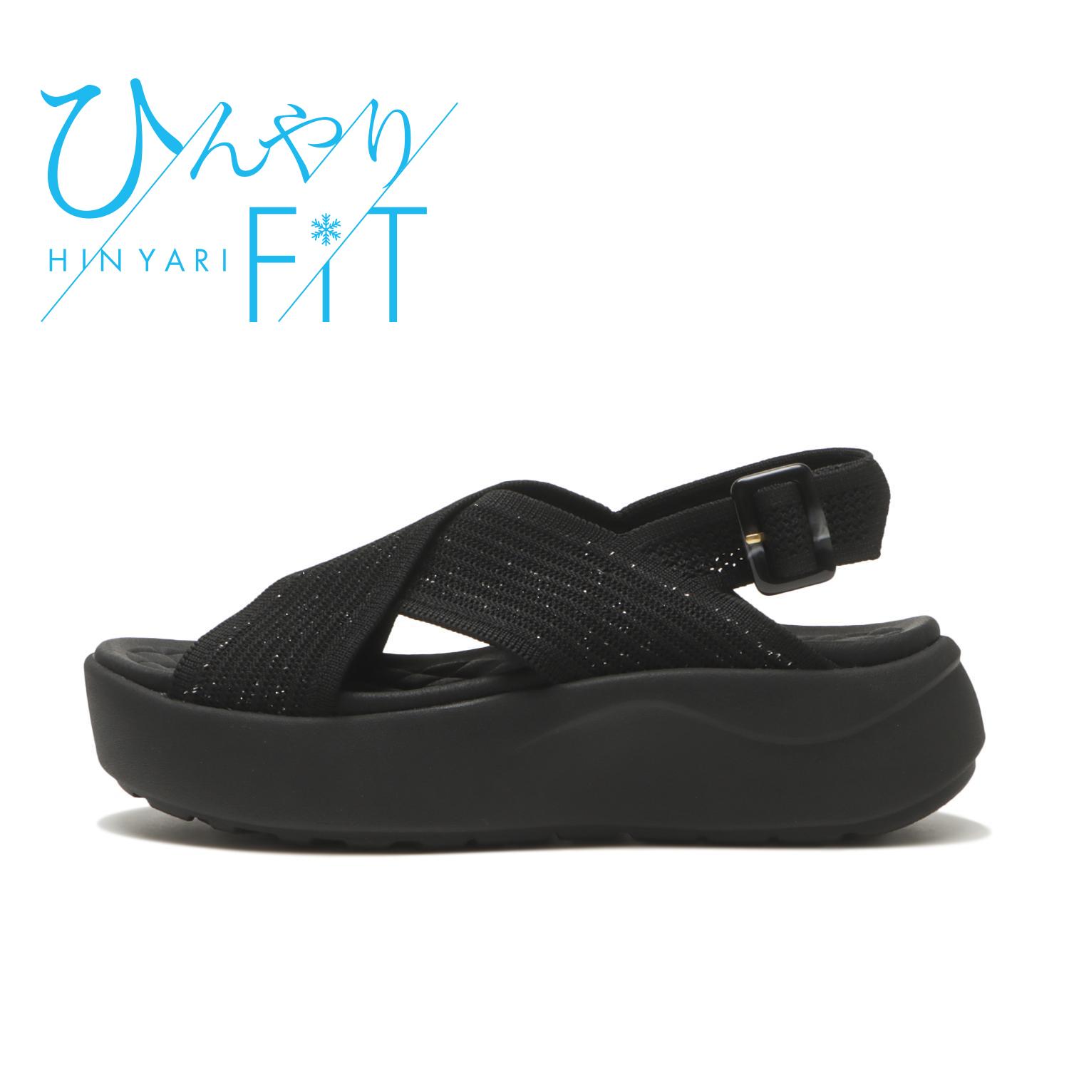everyone ブラック サンダル レディース 【ABC SELECT】 エービーシーセレクト CL CROSS KNIT