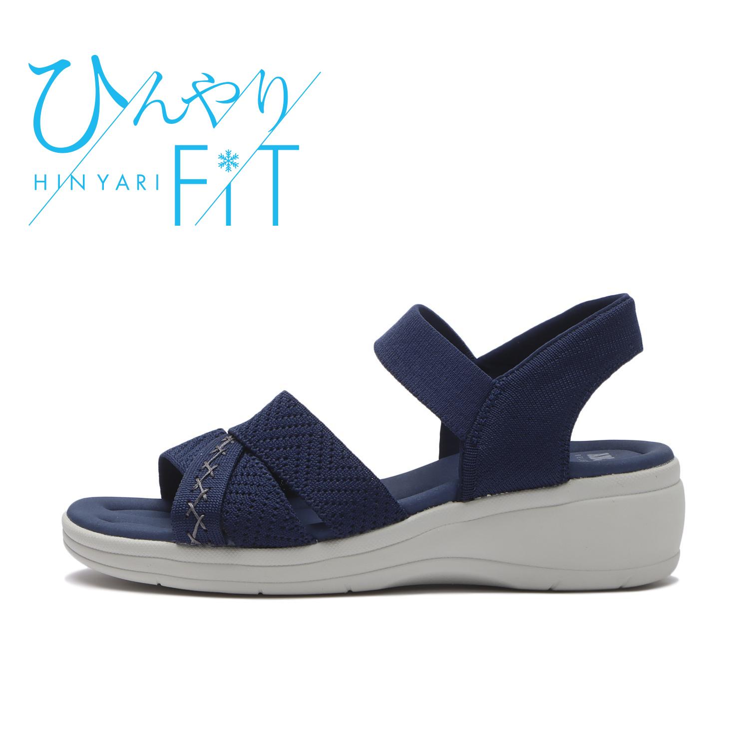  SLIPPER ネイビー スエードサンダル レディース 【ABC SELECT】 エービーシーセレクト CL KNIT SANDAL 5.5