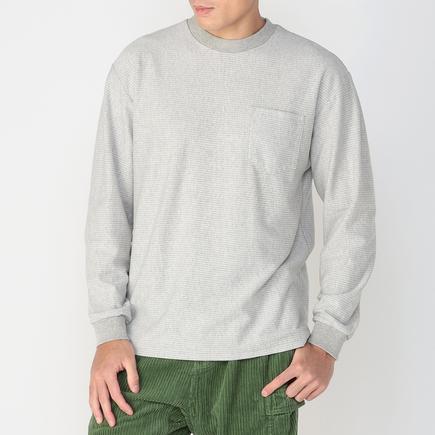 WALLA WALLA SPORT US ジャガードストライプポケット L/S Tシャツ