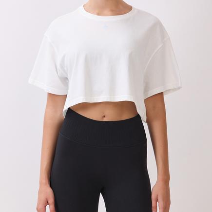 ITZON ブラッシュドクロップドTシャツ